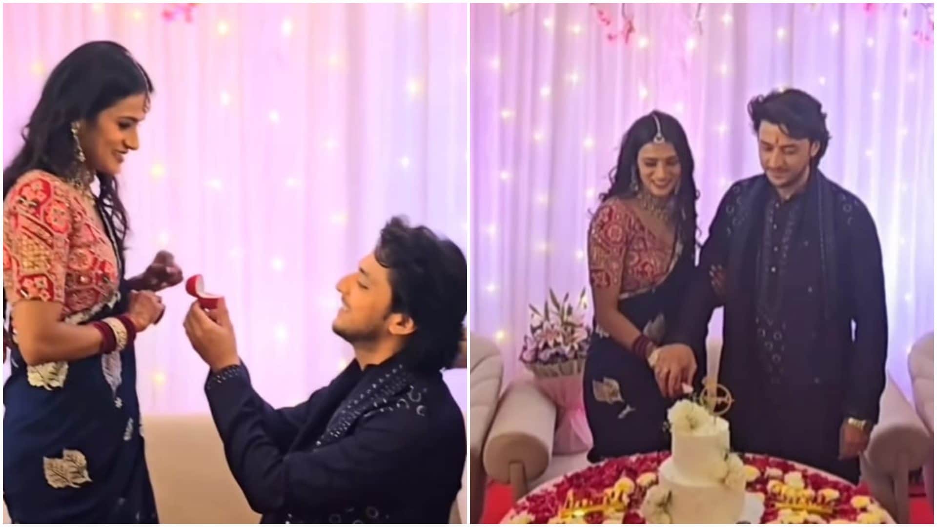 Shaka Laka Boom Boom Fame Kinshuk Vaidya and Diiksha Nagpal Engagement shared photos flaunting their rings