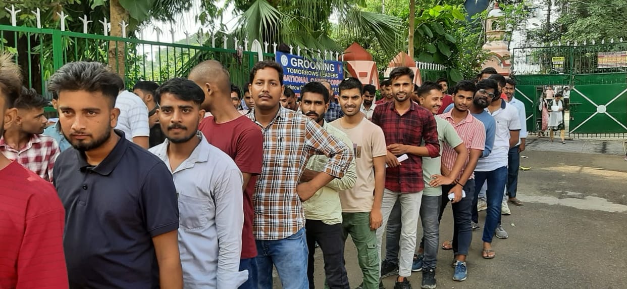 Second day of Sipahi Bharti Exam in Uttar Pradesh.