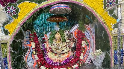 Shri Baba Batuk Bhairav mandir decorated with flowers on greenery and water sports