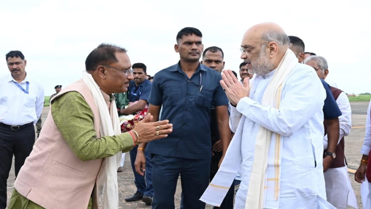 Union Home Minister Amit Shah left for New Delhi After a three-day stay in Raipur CG