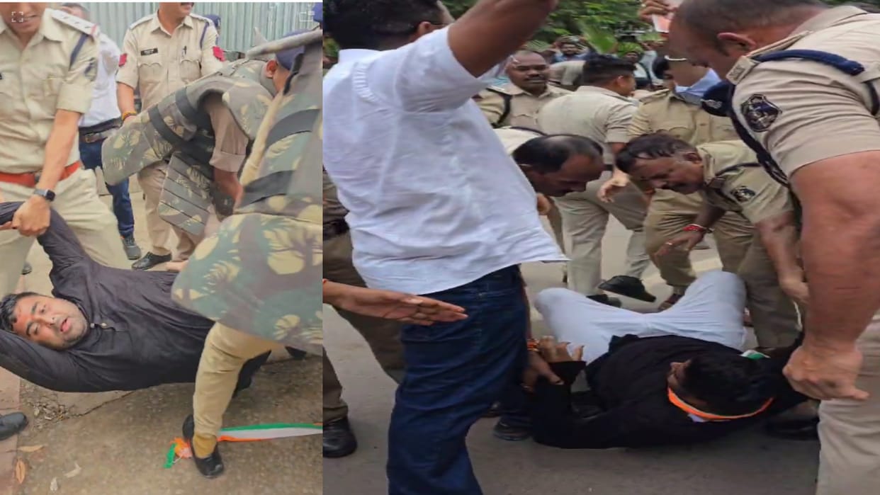 Chhattisgarh Youth Congress Jail Bharo Andolan, Akash Sharma arrested by police
