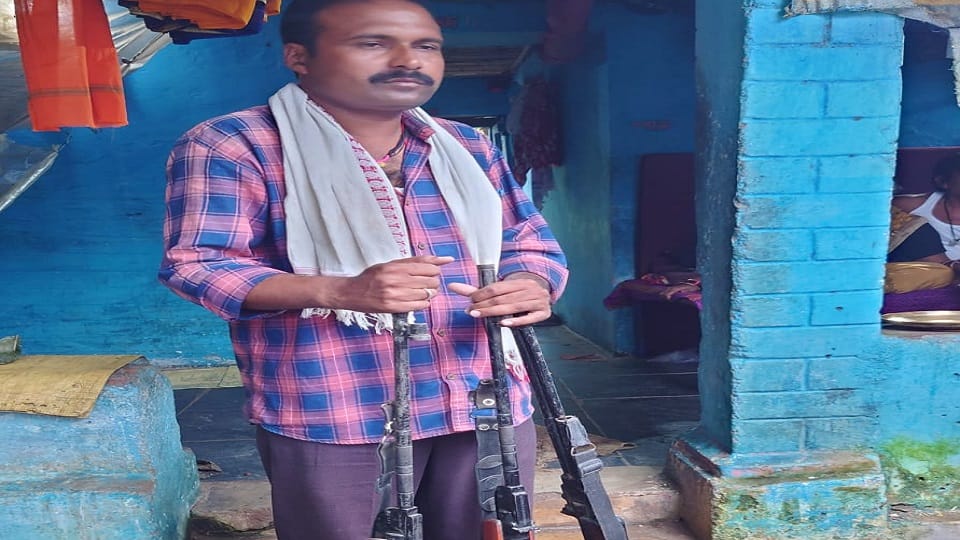 एअरगन के साथ आरोपी गिरफ्तार