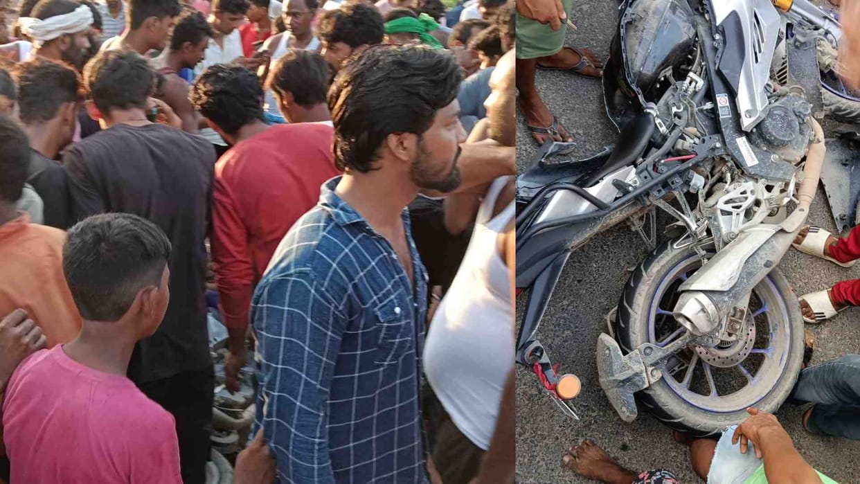 Motihari News: Accident during stunt on bike, two died on the spot