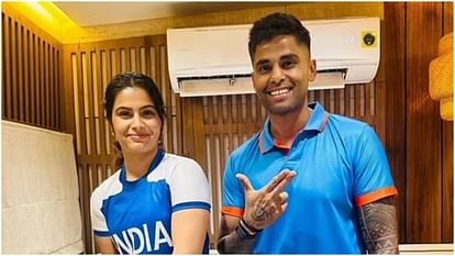 Photo: Manu Bhaker meets Suryakumar Yadav: 'Learning techniques of a new sport'