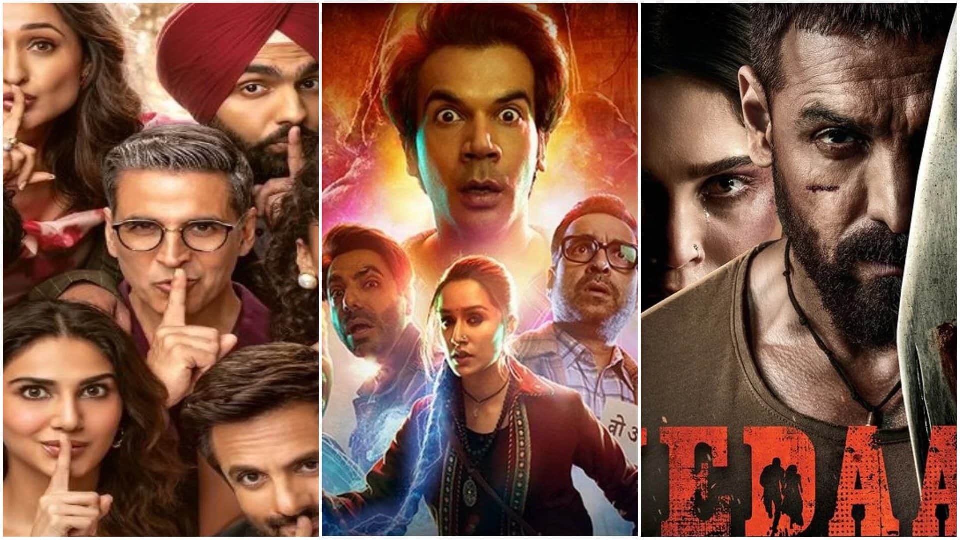 Shraddha Kapoor Rajkummar Rao Film Stree 2 Khel Khel Mein Vedaa and Thangalaan Sunday Box Office Collection