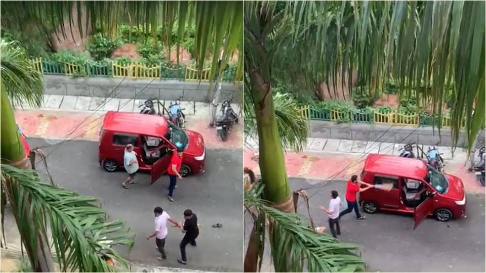 fierce fight between two parties over parking dispute in Noida Sector 72