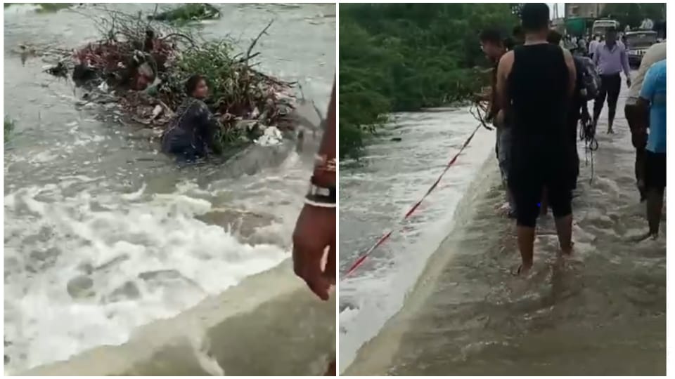 Beawar News: Rain continues in the city, woman washed away in river due to strong flow of water