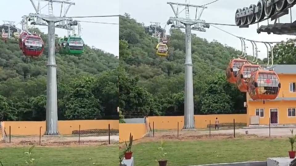 atmosphere of happiness among devotees of Radharani due to start of ropeway in Barsana of of Mathura