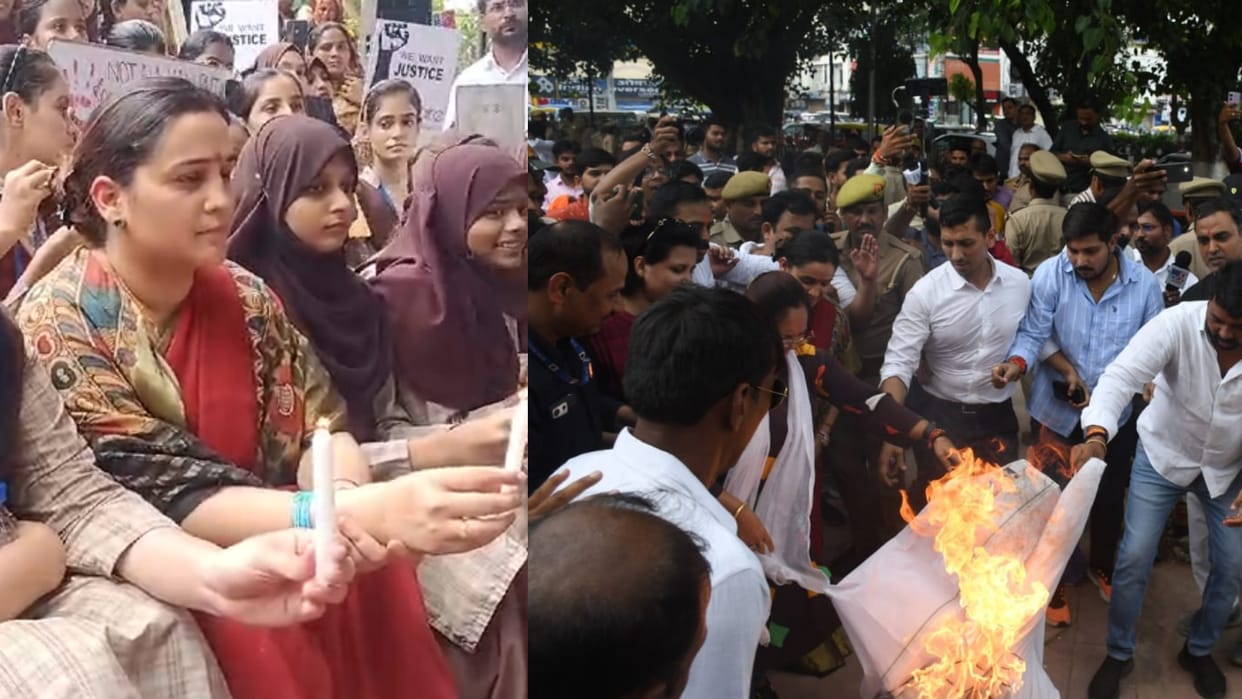 BJP leader Aparna Yadav protests against Kolkata rape and murder case.