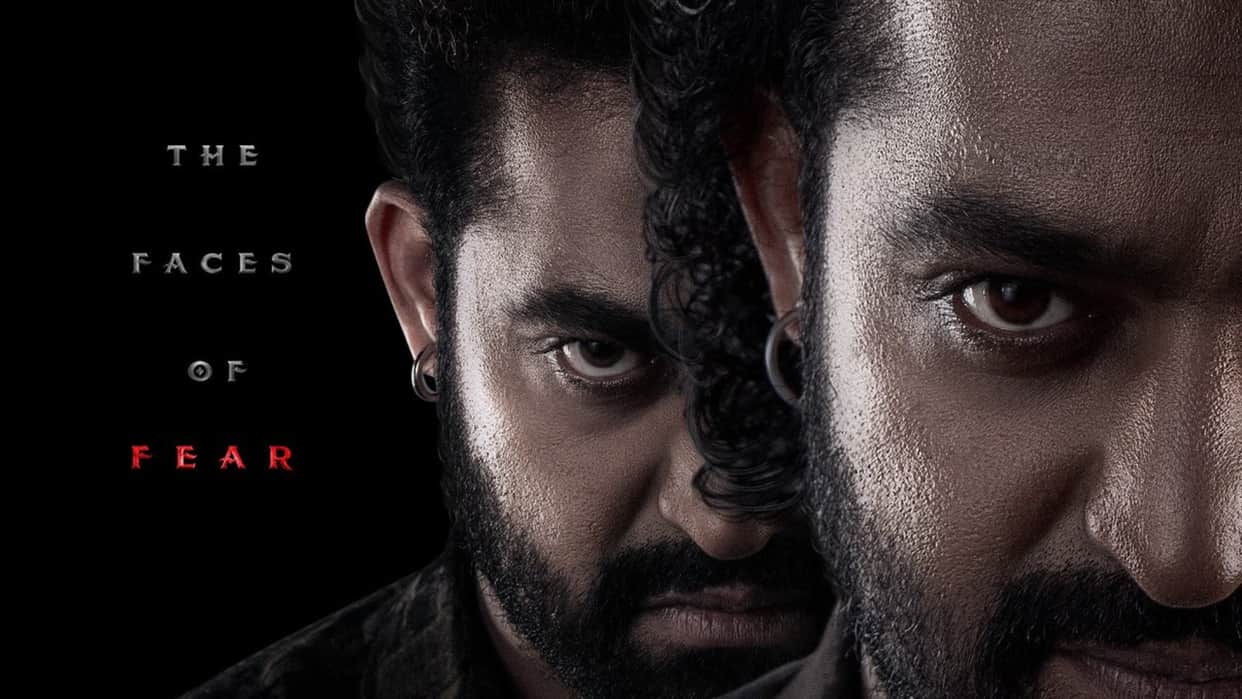Devara part 1 new poster reveals Is Jr NTR playing double role with faces of fear takes social media by storm