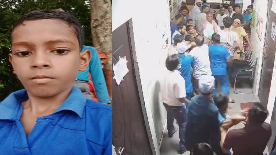 ruckus in hospital over death of child in Agra Staff beat up attendants incident captured on CCTV