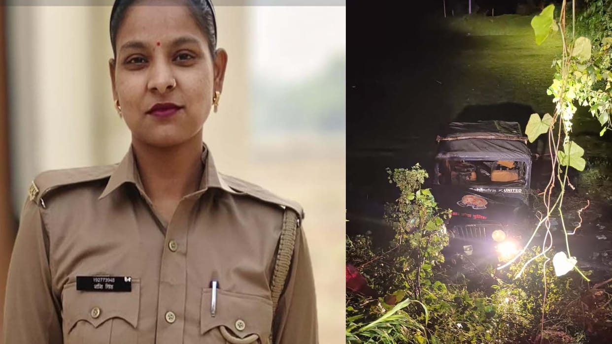 Hardoi: Police jeep overturned in a pond, female constable died
