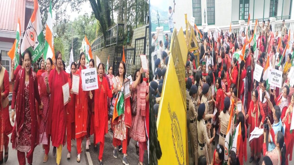 mahila Congress took out a rally from Chaura Maidan to Vidhan Sabha against MLA Hansraj