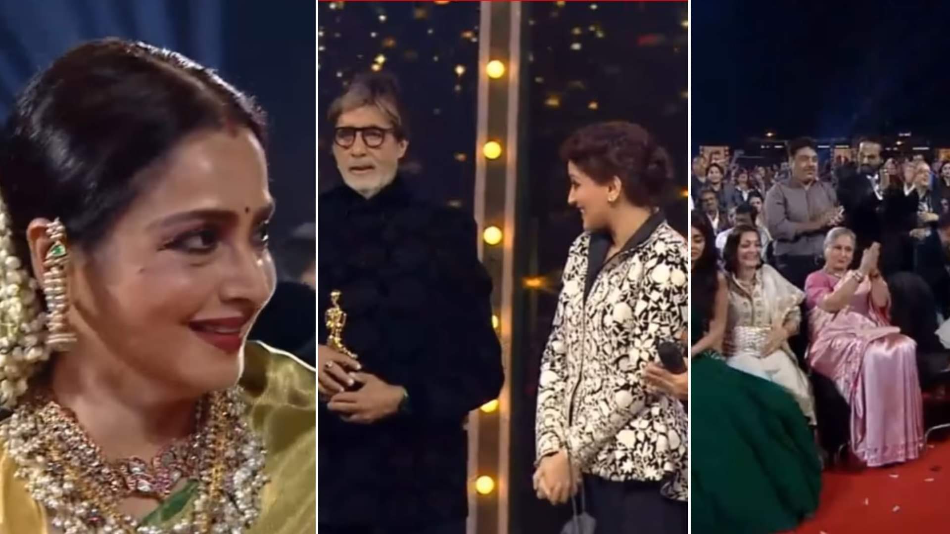 When Amitabh Bachchan Wins Best Actor Award Rekha Runs to Hug Jaya Bachchan Viral Video