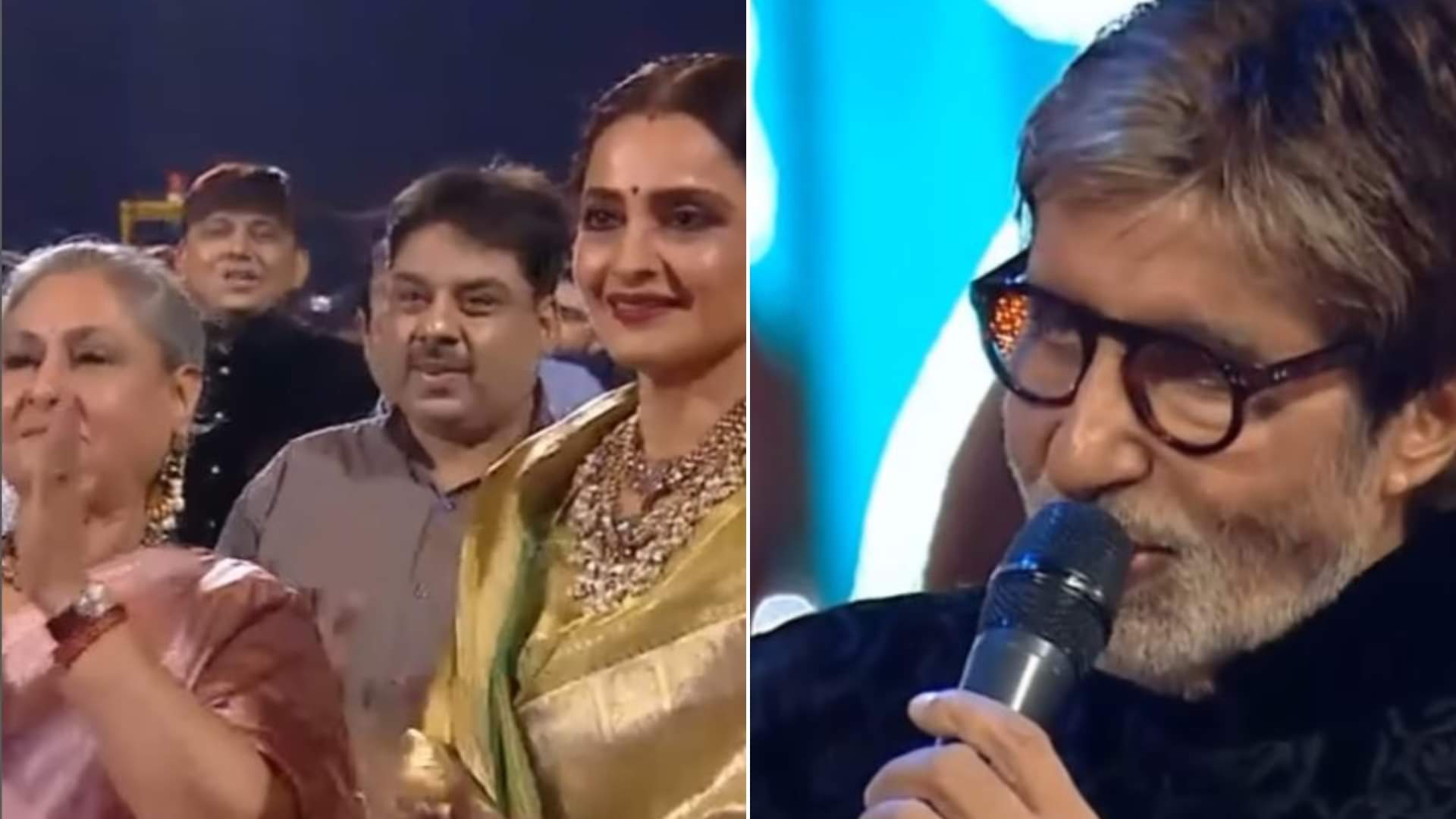 When Amitabh Bachchan Wins Best Actor Award Rekha Runs to Hug Jaya Bachchan Viral Video