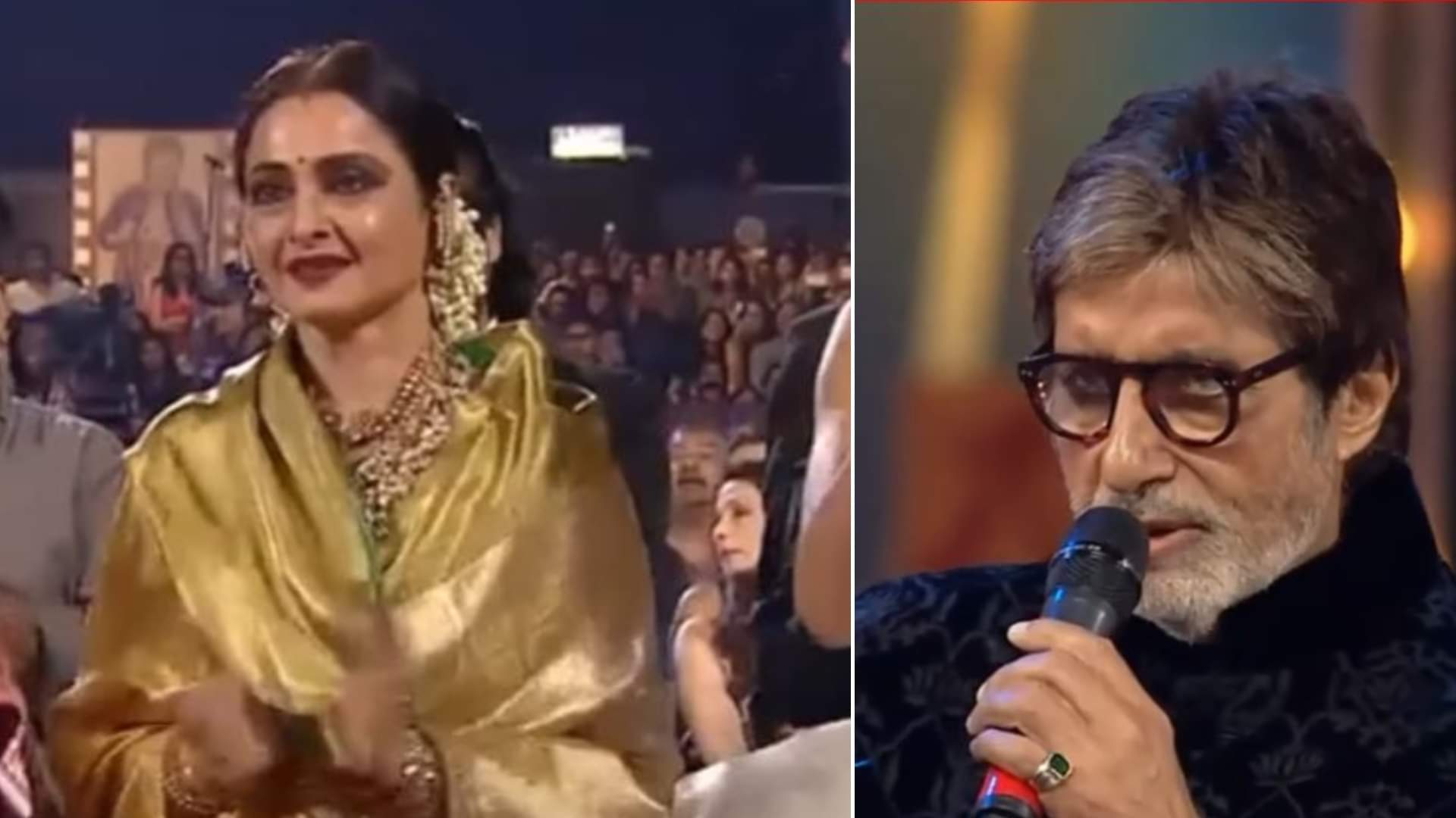 When Amitabh Bachchan Wins Best Actor Award Rekha Runs to Hug Jaya Bachchan Viral Video