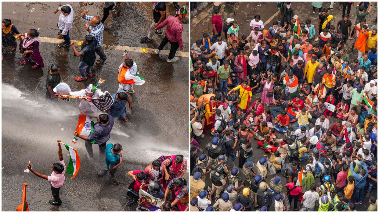 West Bengal Kolkata Nabanna Abhijan: Lathicharge on protesting students taking police fired tear gas shells