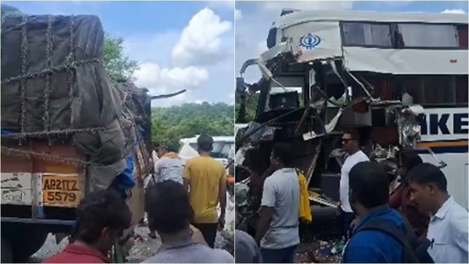 Bus hits truck from behind while overtaking, four passengers injured