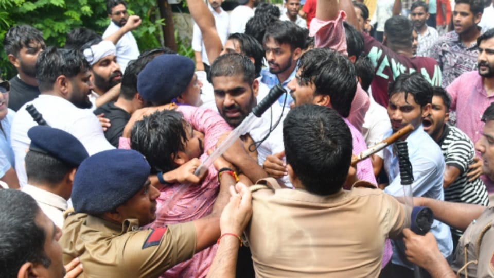 Haryana Youth protest in Chandigarh