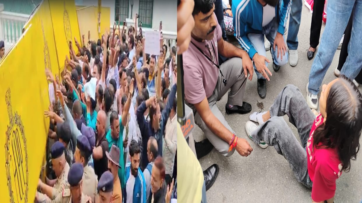 Unemployed physical teachers raised their voice outside Himachal Vidhansabha