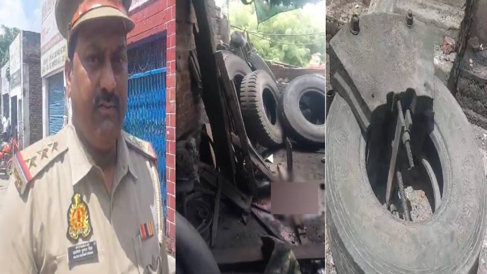 worker died and shop owner injured when compressor machine exploded at tyre firm in Agra