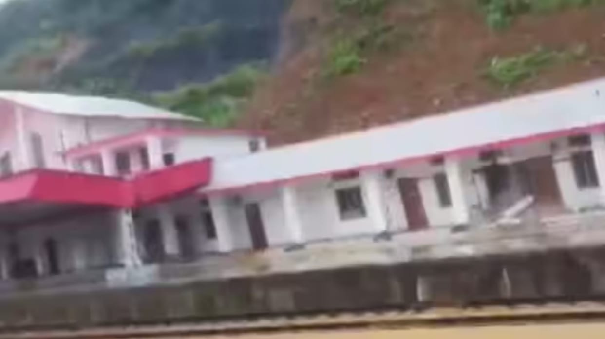 Newly Constructed Kawnpui Railway Station Collapses Due to Rain-Triggered Landslide in Mizoram
