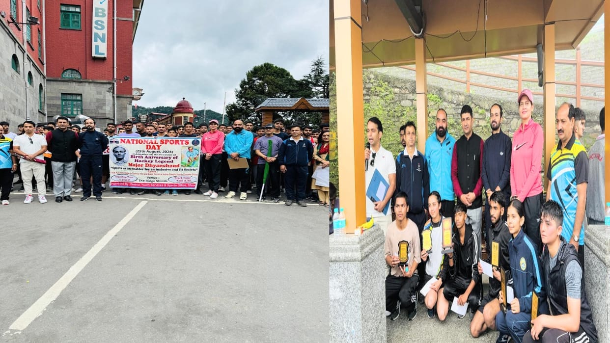 youth ran in the hill queen Shimla on National Sports Day