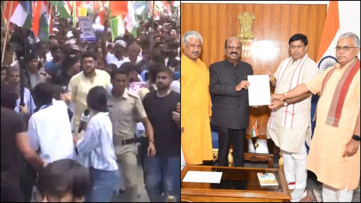 Female doctor murder case protest in bengal sukanta majumdar met governor news in hindi