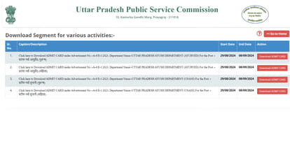 UPPSC Staff Nurse 2023 Unani, Ayurveda Admit Card out at uppsc.up.nic.in; Direct link here to download