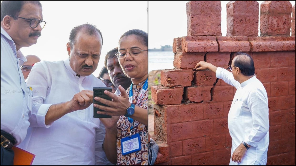 Ajit Pawar visits Rajkot Fort vows to erect grand Shivaji statue at same spot news in hindi