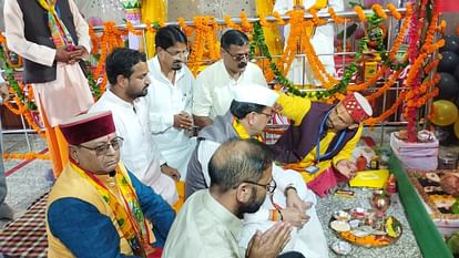 Tehri News CM Dhami reached  idol installation program of Kanguda Nagraj temple