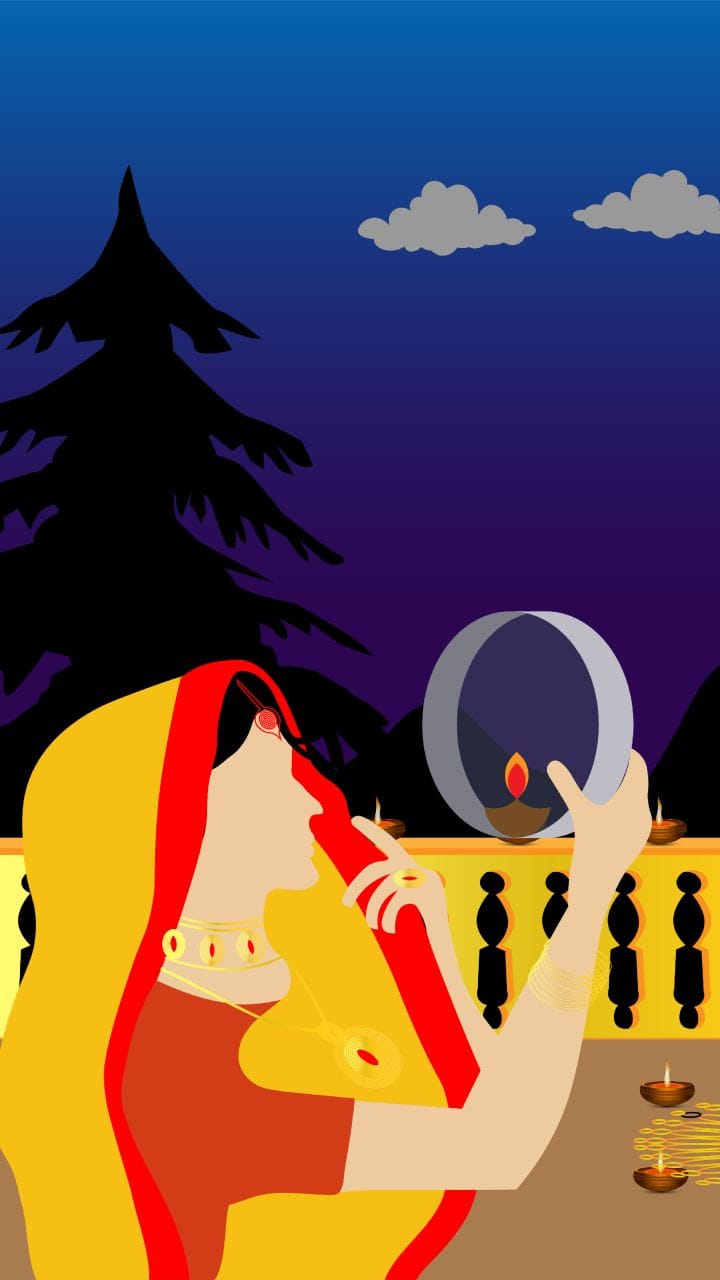 Arrangement of cake and candle light dinner in private hotels on Karva Chauth
