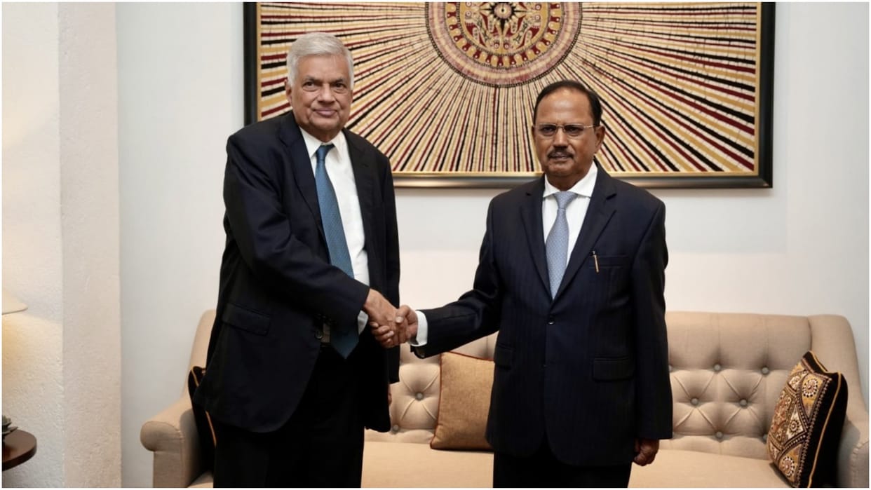 NSA Doval meets Lankan Prez Wickremesinghe and other leaders for political consultations in Colombo