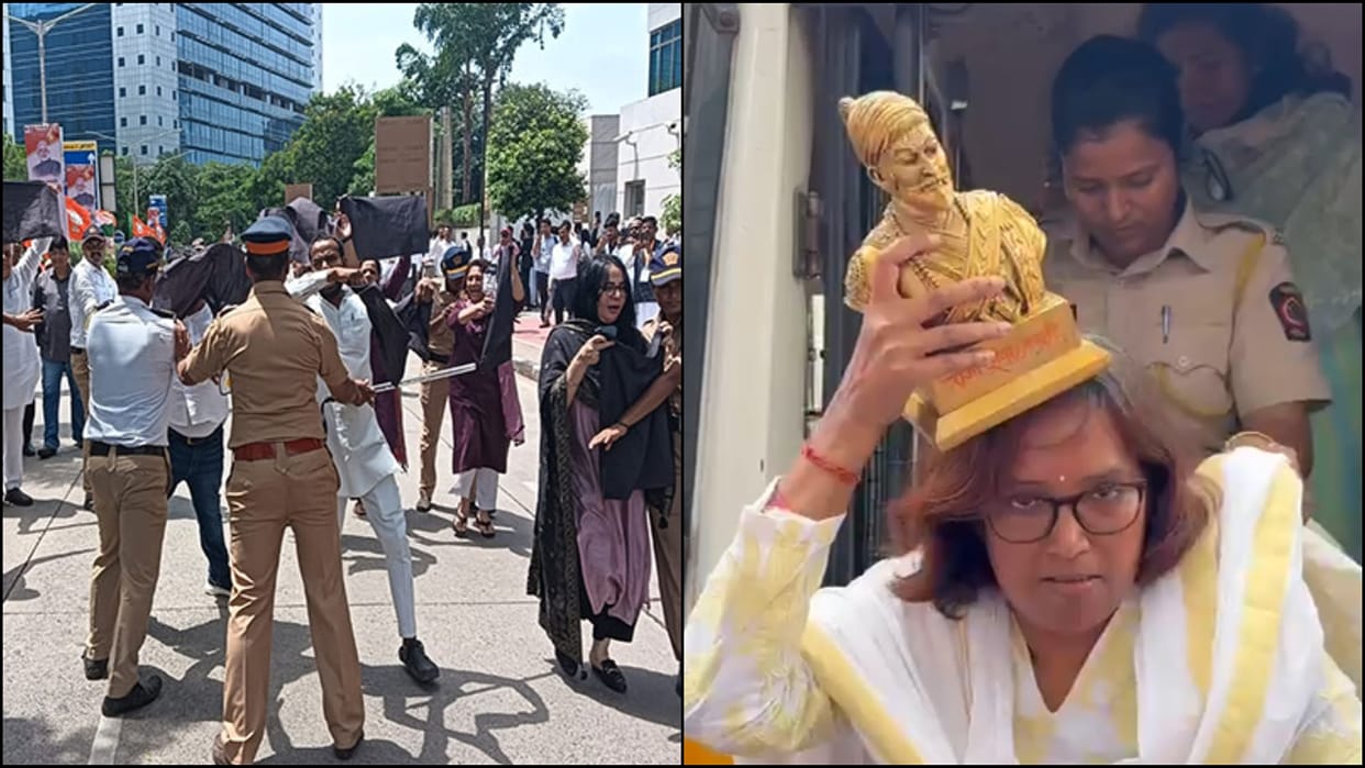 Congress Shivsena ubt hit out at PM Modi over Shivaji Statue collapse news in hindi