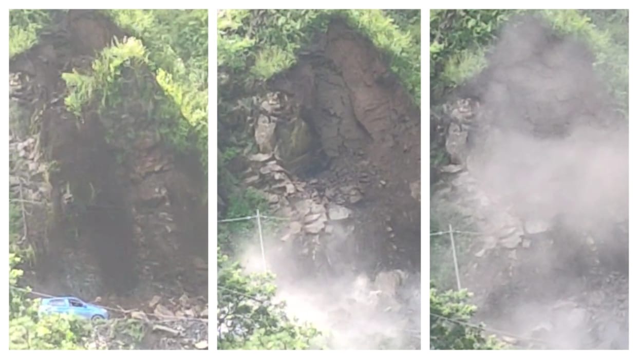 Landslide In Shimla Himachal A hill fell on a moving car Watch Video