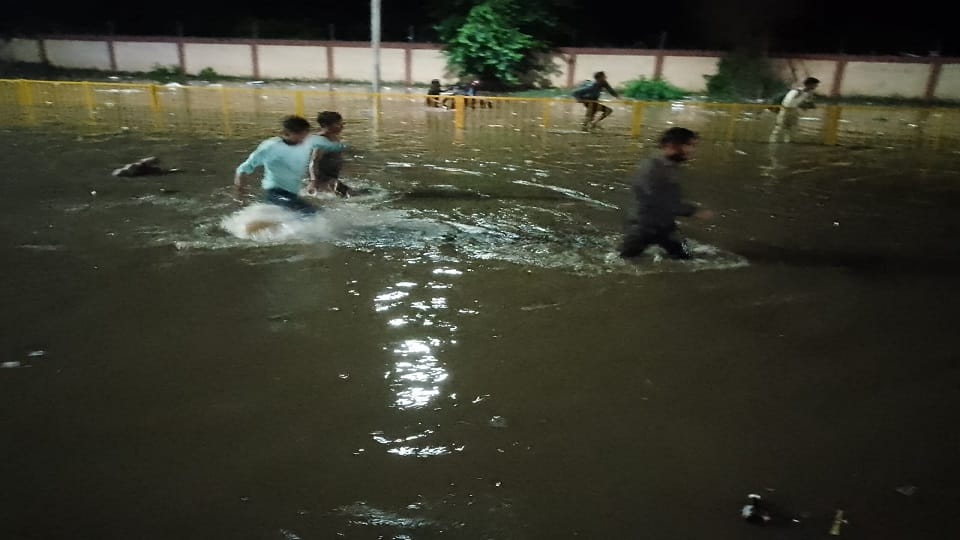 Chest-deep water on Delhi Highway Vehicles stuck creating long jam see photos