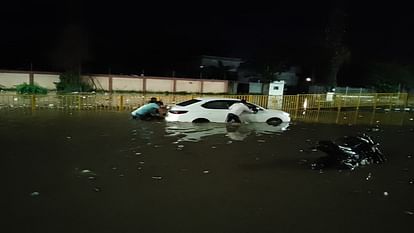 Chest-deep water on Delhi Highway Vehicles stuck creating long jam see photos