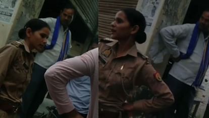 woman inspector scolded student for parking her bicycle next to her car in Varanasi