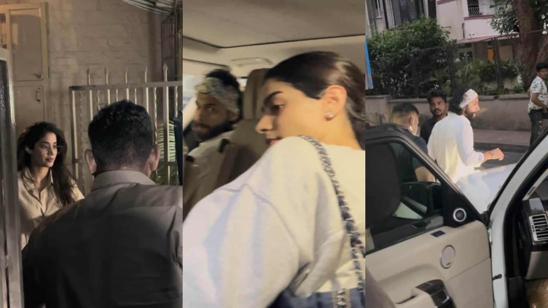 Devara actress Janhvi Kapoor Shikhar pahariya Khushi kapoor spotted at dubbing studio Bandra