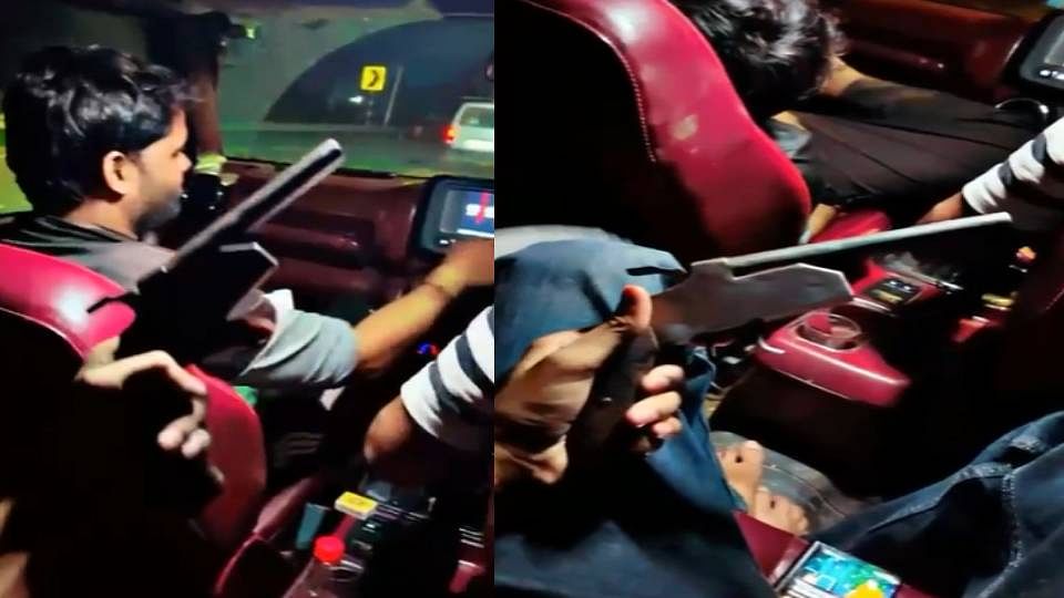 Video viral on social media of youth waving in car in Mathura