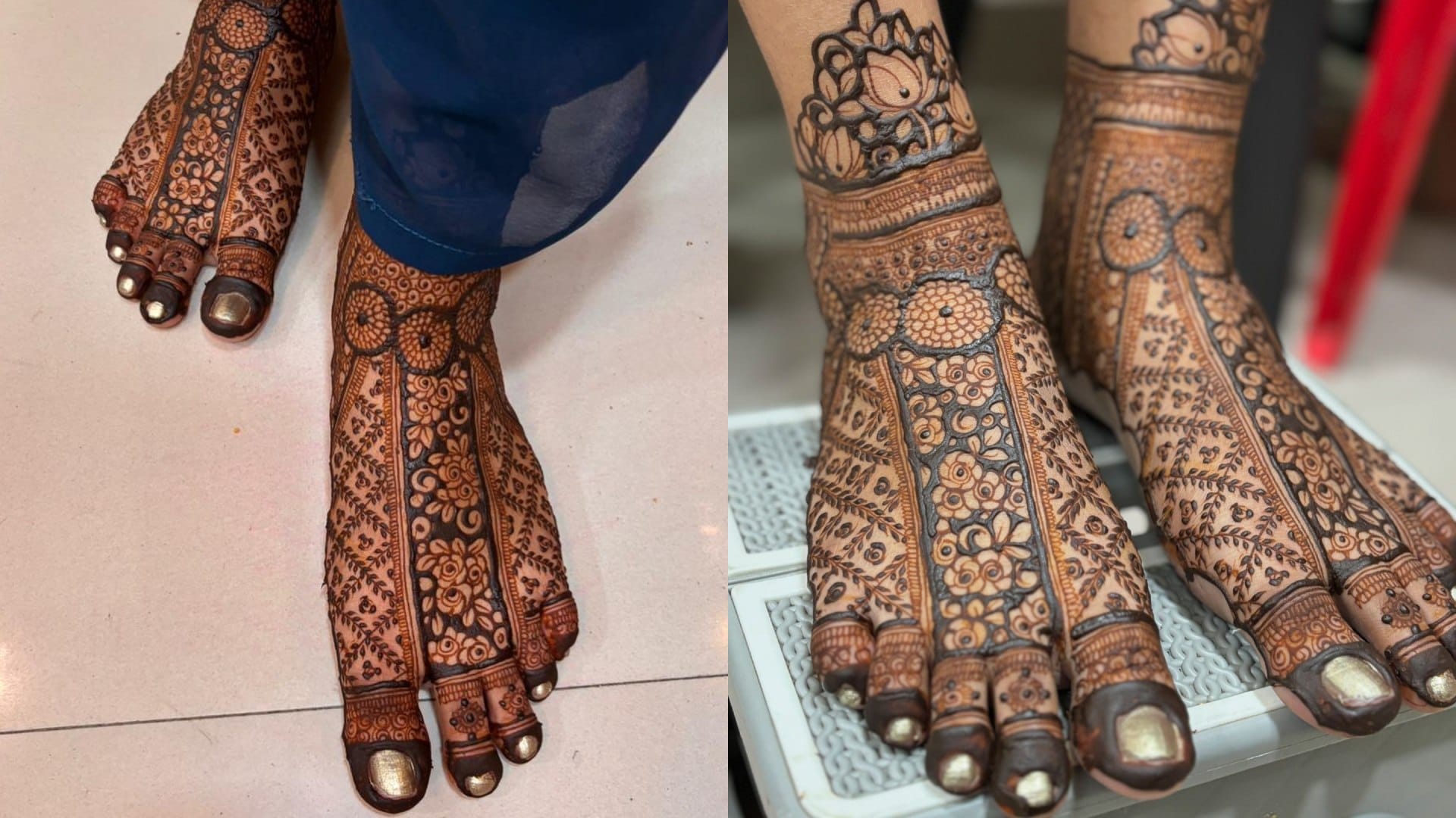 latest and beautiful feet Mehndi Design For Hartalika Teej 2024