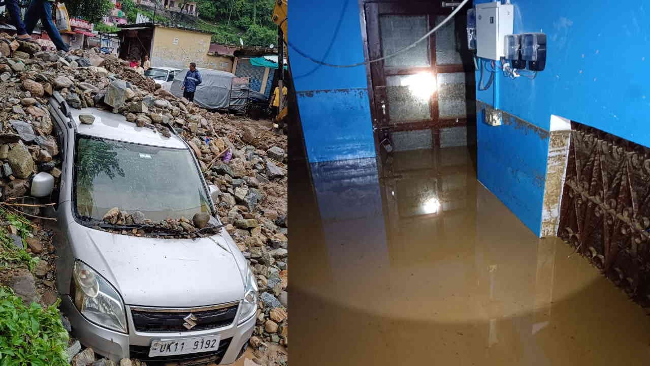 Uttarakhand Heavy rain Houses buried under debris tree fell on highway people ran to save their lives Chamoli