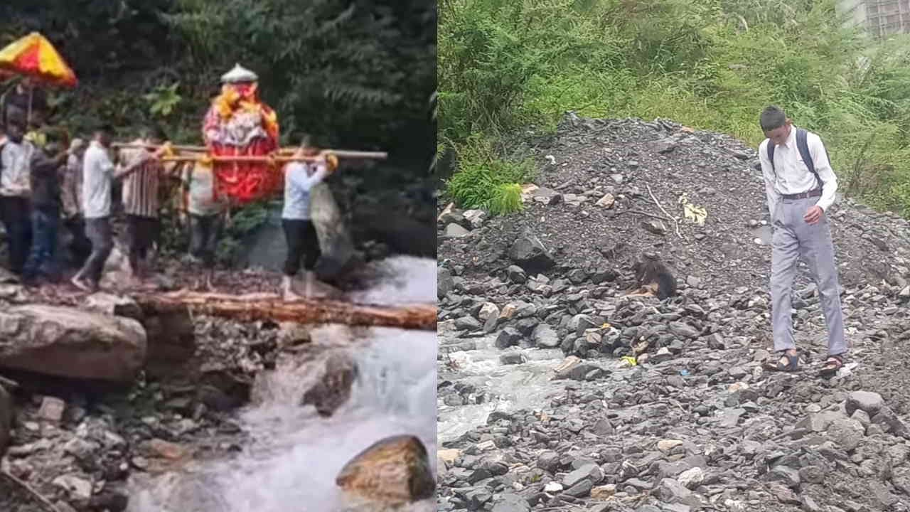 Uttarakhand Heavy rain Houses buried under debris tree fell on highway people ran to save their lives Chamoli