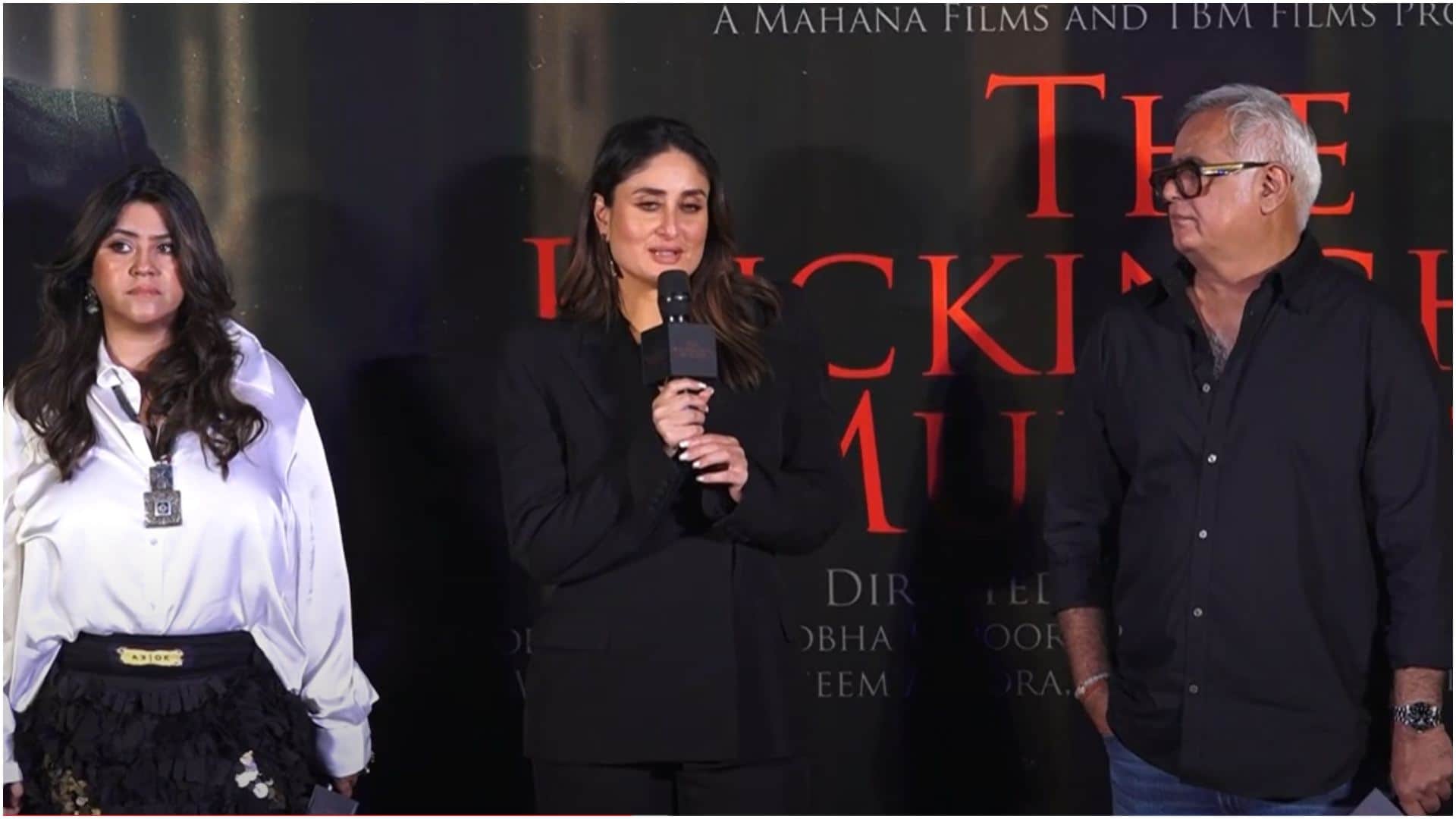 Kareena Kapoor To Ektaa kapoor hansal mehta with cast at trailer launch of Movie buckingham murders