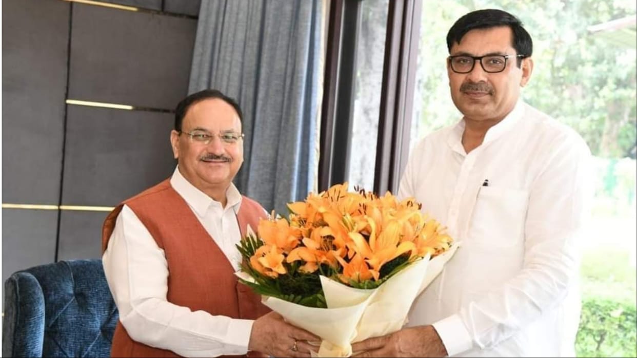 Haryana: Devendra Babli met JP Nadda, joined the party a day ago