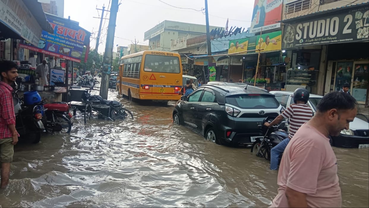 Kaithal Rain: The city became a pond in just two hours of rain, more than 40 mm of rain fell