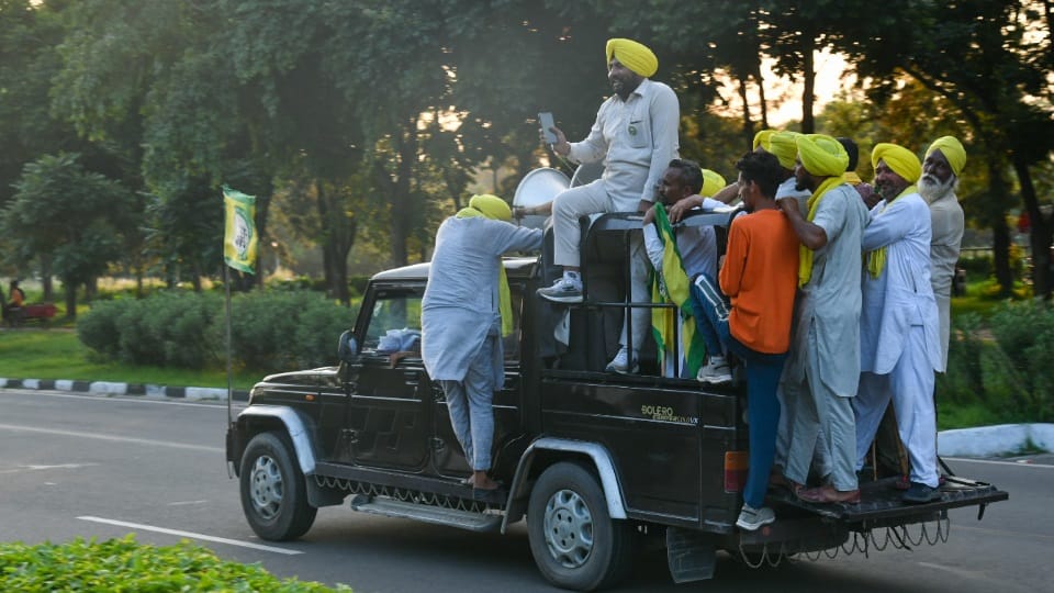 Kisan Andolan in Chandigarh second day