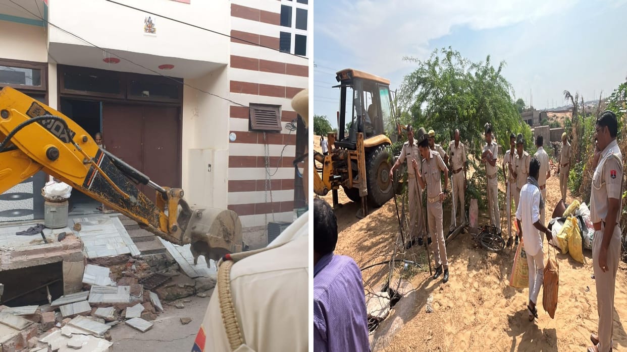 Sri Ganganagar: Yellow claw opened fire on criminals' hideouts, police along with UTI removed encroachment