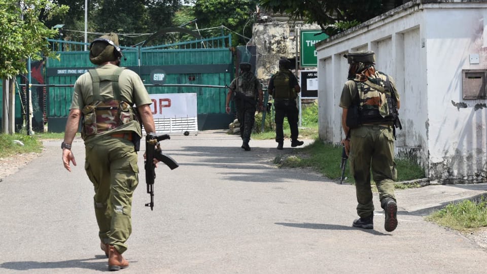 Jammu and Kashmir Kathua Police, Special Operations Group and Army carry out a search operation in Rajbagh