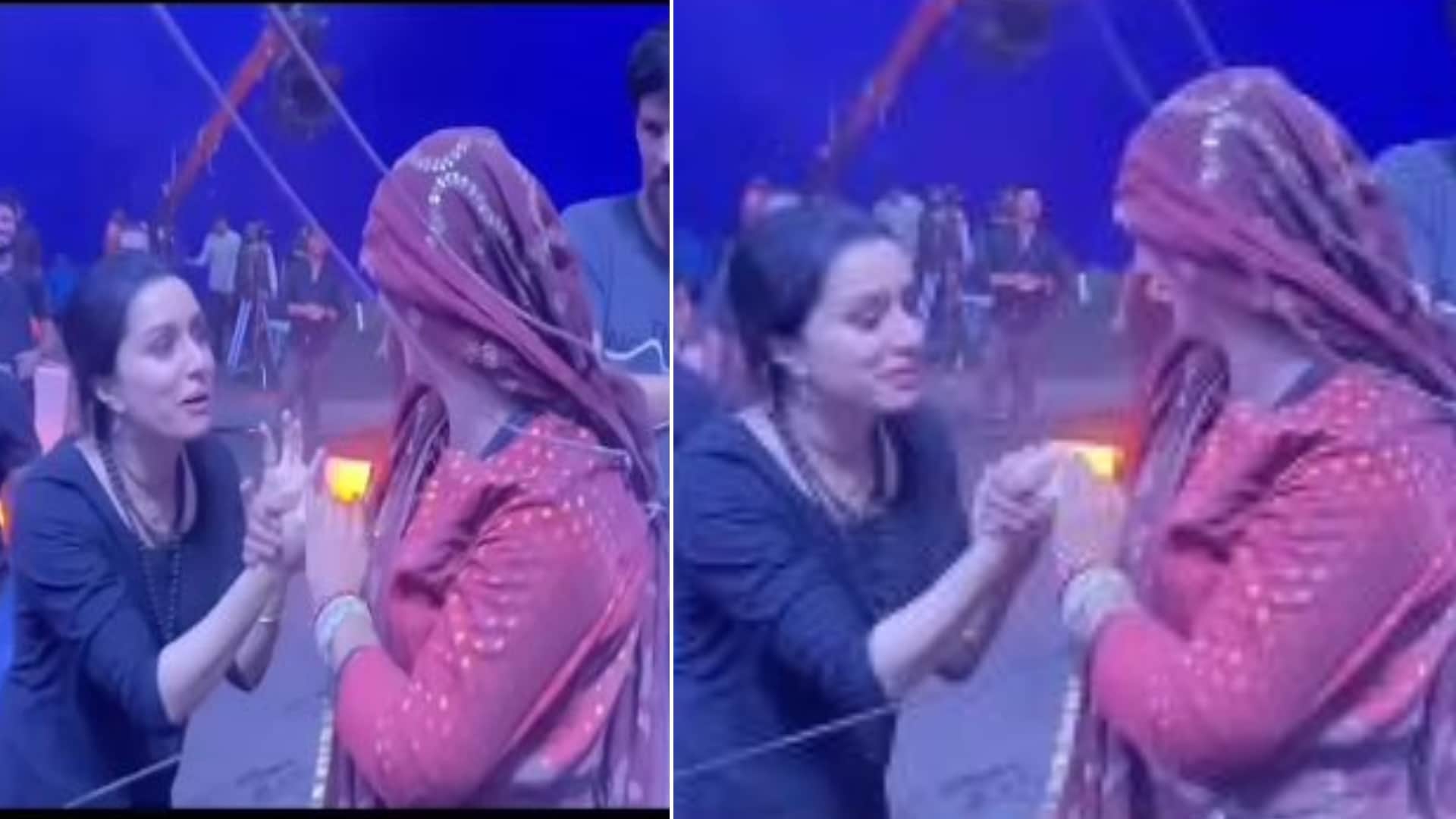 Stree 2 Shraddha Kapoor Kisses Female Stunt Performer Hand and Call Her Superwoman Viral Video on social media